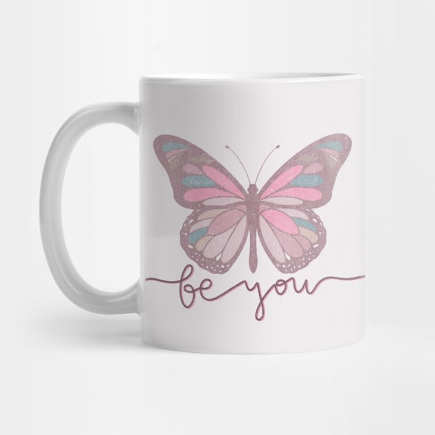 Be You Butterfly Retro Design by Mastilo Designs